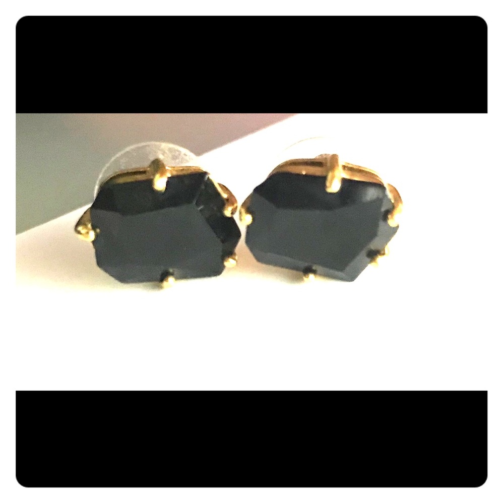 Black and gold stud earrings